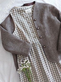 Сарафан из пестряди "Мелкая клетка" 