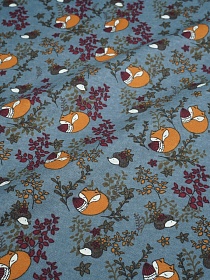 Теплый хлопок "Осенние сны" цв.серо-синяя дымка, ш.1.45м, хлопок-100%, 150гр/м.кв