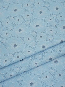 Трикотаж Кулир.гладь "Летнее притяжение" цв.голубой, ш.1.96м (0.98м*2, чулок), Пенье, хлопок-100%, 145гр/м.кв