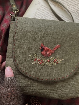 Сумка из крапивы в цвете болотный хаки