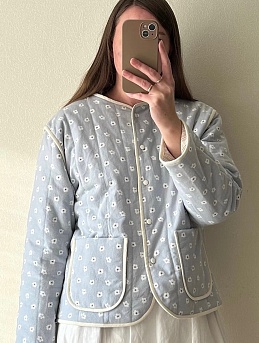 Ватник из теплого хлопка "Цветочный ряд"