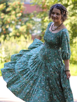 Платье из сатина "Дубок"