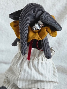 Игрушка слон из вельвета и полульна