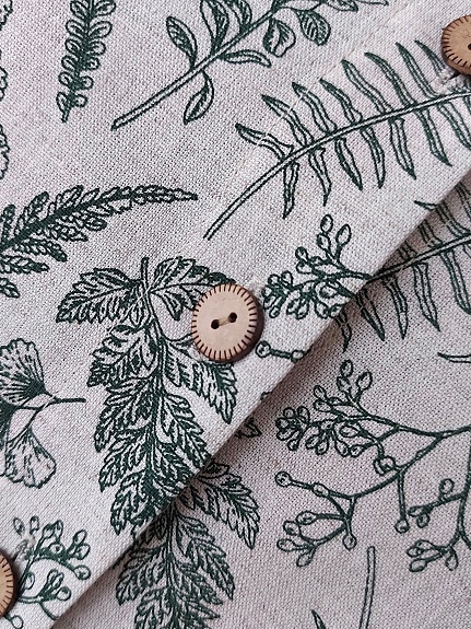 Платье из полульна "Душистые травы" в суровом цвете