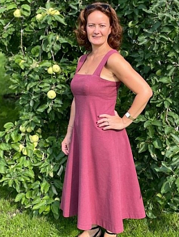 Платье на широких бретелях из крапивы Рами (Ramie) с хлопком