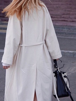 Тренч из Джинсы с ворсом в бежевом цвете*