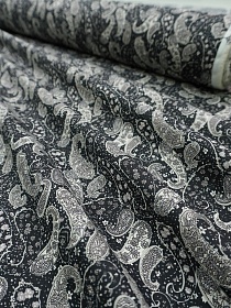 Импорт. хлопок "Пейсли микс" цв.черный/серый, ш.1.5м, хлопок-100%, 100гр/м.кв