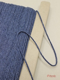 Шнур цв.темный джинс-2, ш.3мм, хлопок-100%