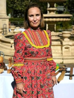 Платье в народном стиле из перкали "Прекраса"