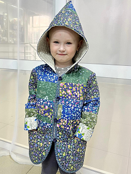 Детская двухсторонняя курточка из бязи, сатина, теплого хлопка и полульна 