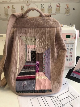 Рюкзак в технике пэчворк из теплого хлопка и поплина