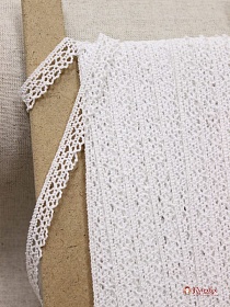 Кружево цв.белый, ш.12мм, хлопок-90%, п/э-10%, рис.071/1