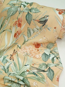 Штапель Премиум Цифр.печать "Мелодия лугов" цв.телесно-желтый, ш.1.45м, вискоза-100%, 115гр/м.кв