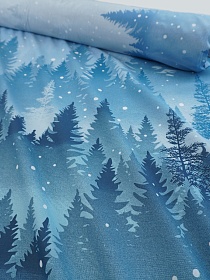 Перкаль "Дымка-лес" цв.сине-голубой, (комп), СОРТ2, ш.2,2м, хлопок-100%, 110гр/м.кв