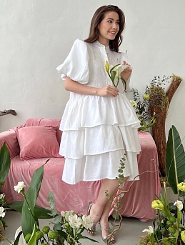 Лёгкое платье из костюмного льна умягченного