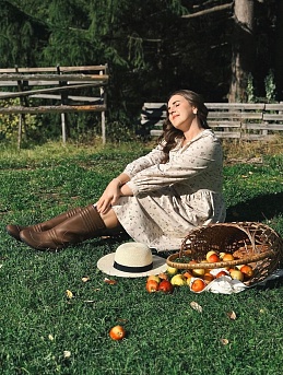 Платье в цветочек из теплого хлопка "Изадора"