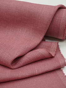 Лен костюмный цв.Брусника, ш.1.5м, лен-100%, 190гр/м.кв