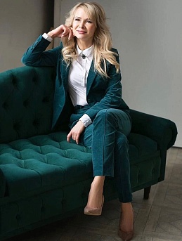 Брючный костюм Helen из бархата "Изумруд"