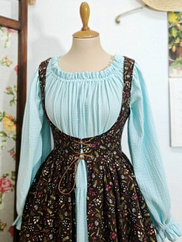 Сарафан на шнуровке из теплого хлопка