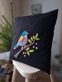 Декоративные подушки с ковровой вышивкой из полульна постельного