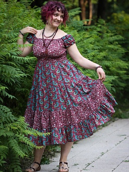 Платье из бязи с узором пейсли