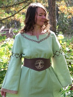 Платье из хлопкольна в цвете фисташковое мороженое