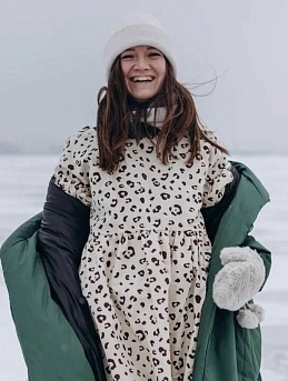 Платье из Теплого хлопка "Леопардовый принт"