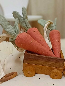 Игрушки погремушки из натуральных тканей 