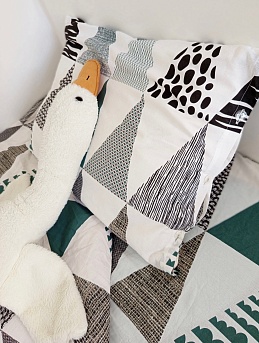 Комплект постельного белья из поплина "Крупный треугольный пэчворк"