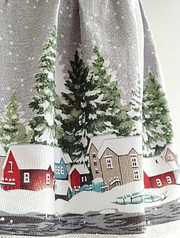 Детское платье из рогожки "Норвежские домики"