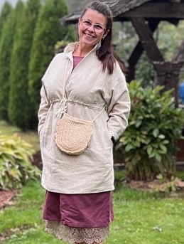 Туника из конопли и импортного хлопка "Маленькие бутончики"*