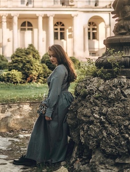 Платье из однотонного вареного хлопка