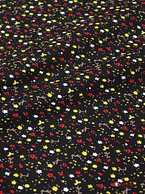 Микровельвет "Нежные незабудки" цв.темный шоколад, СОРТ2, ш.1.1м, хлопок-100%, 125гр/м.кв