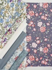 Набор тканей для рукоделия "Сатин: Богатство цветов", 45*30 см, 8 шт