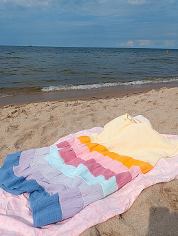 Разноцветный летний сарафан из муслина