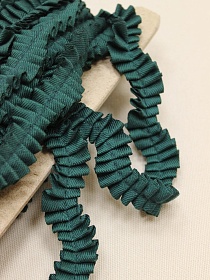 Тесьма плиссе "Волна" цв.темно-зеленый-2, ш.20мм, п/э-100%