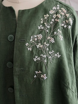 Платье-рубашка из льна костюмного с эффектом мятости