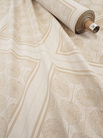 Хлопковый жаккард "Воздушные одуванчики" цв.бежевый, СОРТ2, ш.1.6м, хлопок-100%, 210гр/кв.м, раппорт 73см