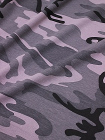Трикотаж Кулир.гладь "Камуфляж" цв.серо-лиловый, ш.1.96м(0.98м*2,чулок), Карде, хлопок-100%, 145гр/м.кв