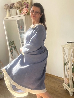 Легкое платье из льна костюмного с эффектом мятости