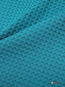 Вафельное премиум-полотно "Italy" цв.Бирюзовая морская волна-2,  ш.1.5м, хлопок-100%, 240гр/м.кв