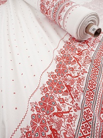 Рогожка "Вышивка - птицы", ш.1.5м, хлопок-100%, 165гр/м.кв