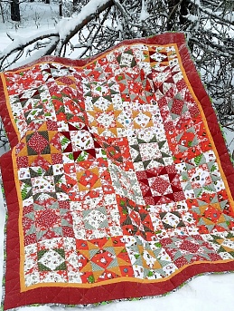 Праздничное лоскутное одеяло из хлопковых тканей