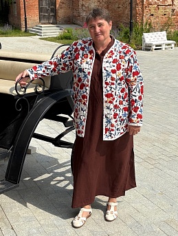 Телогрейка из Перкали Премиум (Digital) "Цветочное пламя"