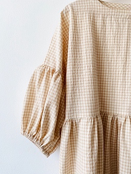 Свободное платье из вареного хлопка в клетку