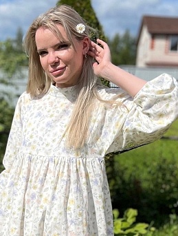 Платье свободного кроя из муслина Премиум "Нежный рассвет"*