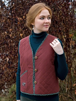 Жилетка из полульна и теплого хлопка