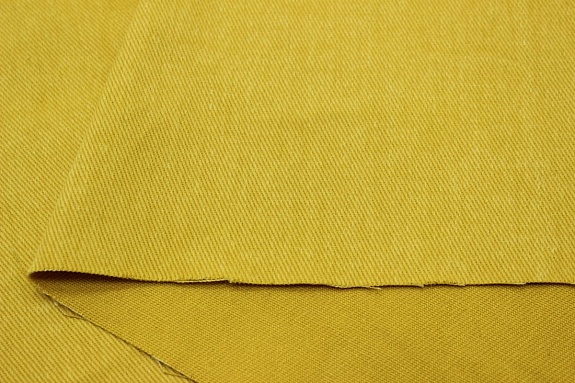 Джинс с ворсом цв.Горчично-желтый, ш.1.5м, хлопок-100%, 330гр/м.кв 