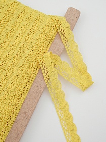 Кружево цв.желтый, ш.19мм, хлопок-90%, п/э-10%, рис.110/29