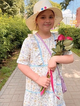 Детское платье из гладкого двухслойного муслина Премиум "Нежный рассвет"